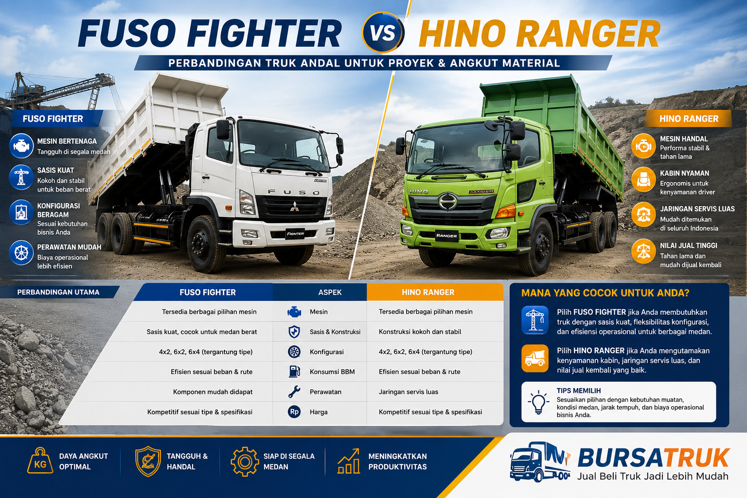 Fuso Fighter vs Hino Ranger: Mana Lebih Bagus untuk Proyek?