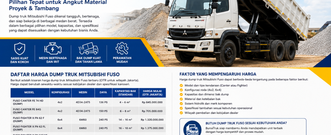 Daftar Harga Dump Truk Mitsubishi Fuso – Pilihan BursaTruk