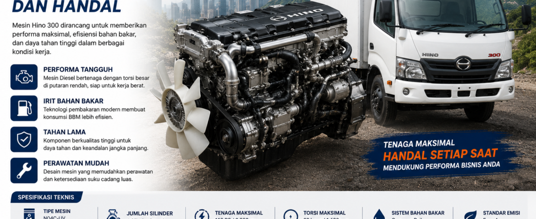 Mesin Hino 300: Spesifikasi, Tenaga, Kapasitas, dan Keunggulannya