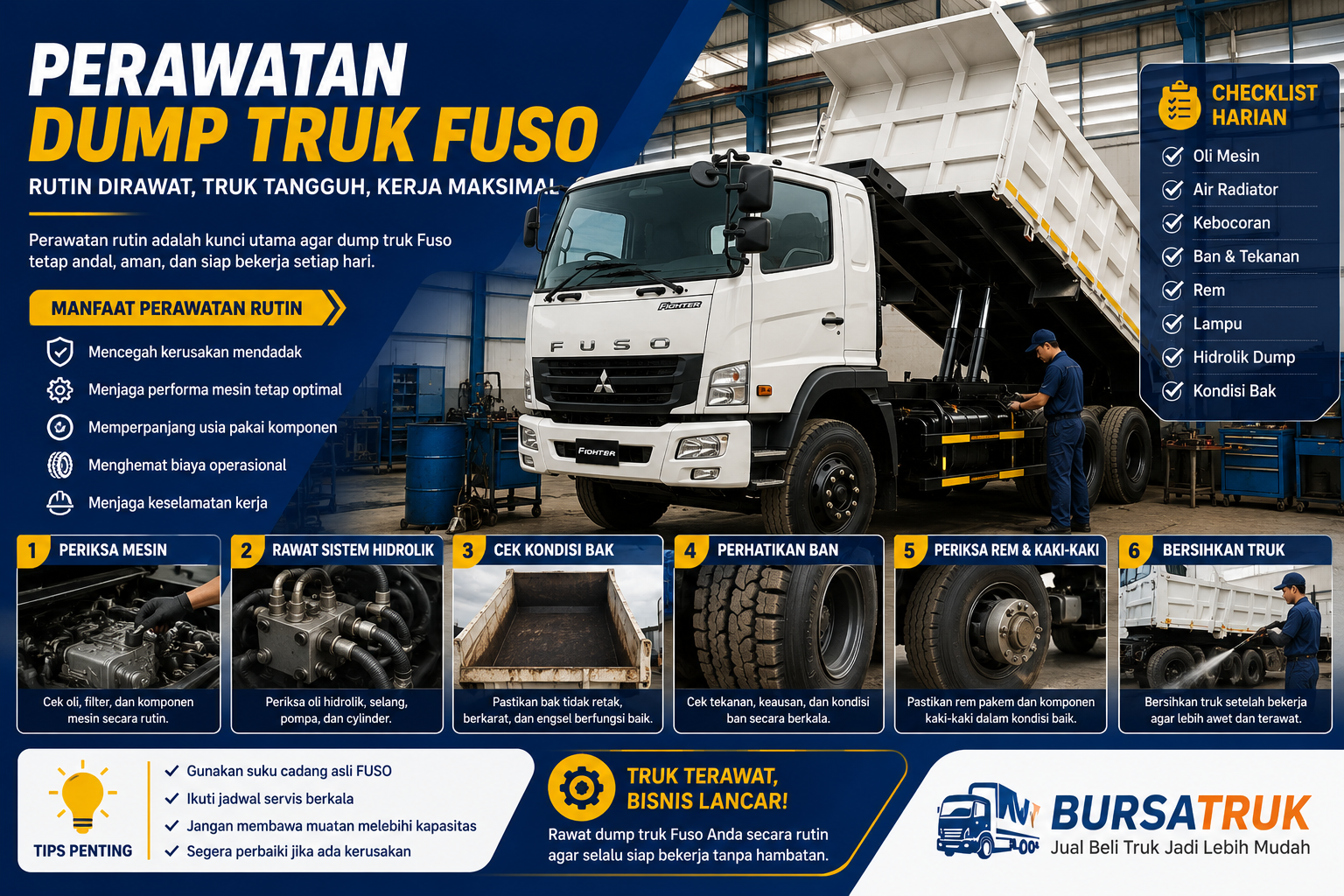 Perawatan Dump Truk Fuso: Tips Merawat Agar Awet & Optimal