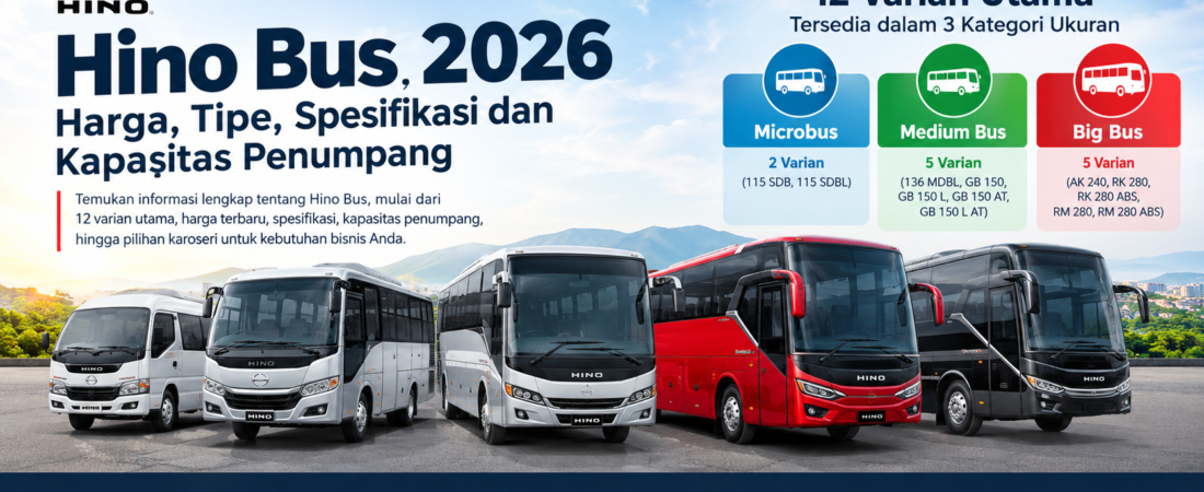 Bus Hino: Harga, Tipe, Spesifikasi dan Kapasitas Penumpang