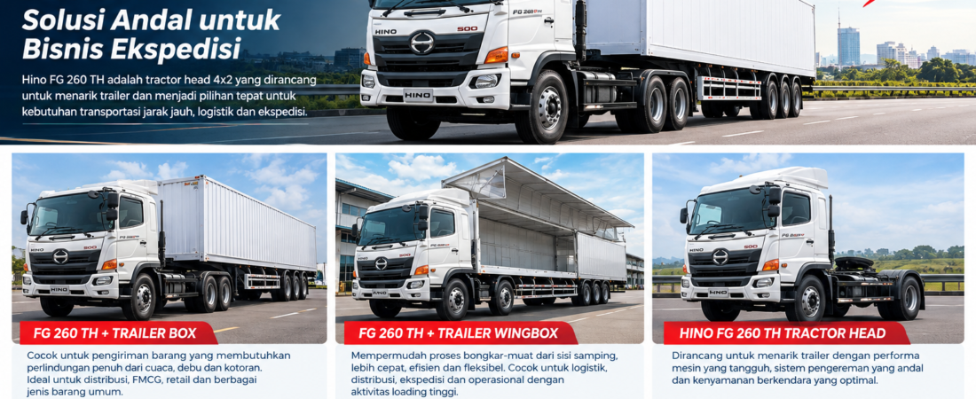 Hino FG 260 TH: Harga, Spesifikasi, Tractor Head & Trailer