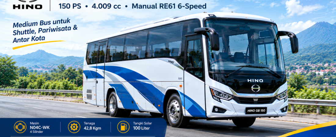 Hino Bus GB 150: Harga Sasis, Spesifikasi & Kapasitas 31 Seat