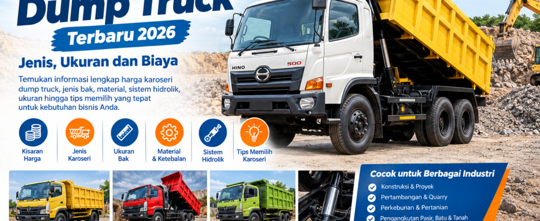 Harga Karoseri Dump Truk Terbaru, Jenis, Ukuran & Biaya