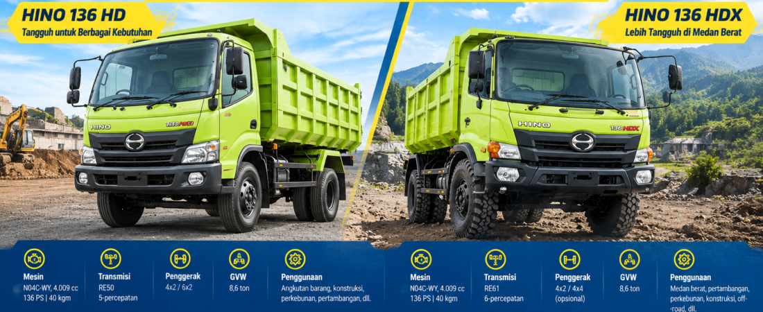 Hino 136 HD vs HDX: Perbedaan, Spesifikasi dan Mana yang Lebih Bagus?