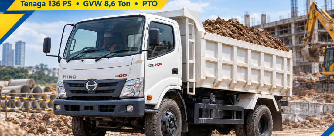 Hino 136 HDX 6.8 PTO: Harga Sasis, Spesifikasi, Muatan & Simulasi Kredit