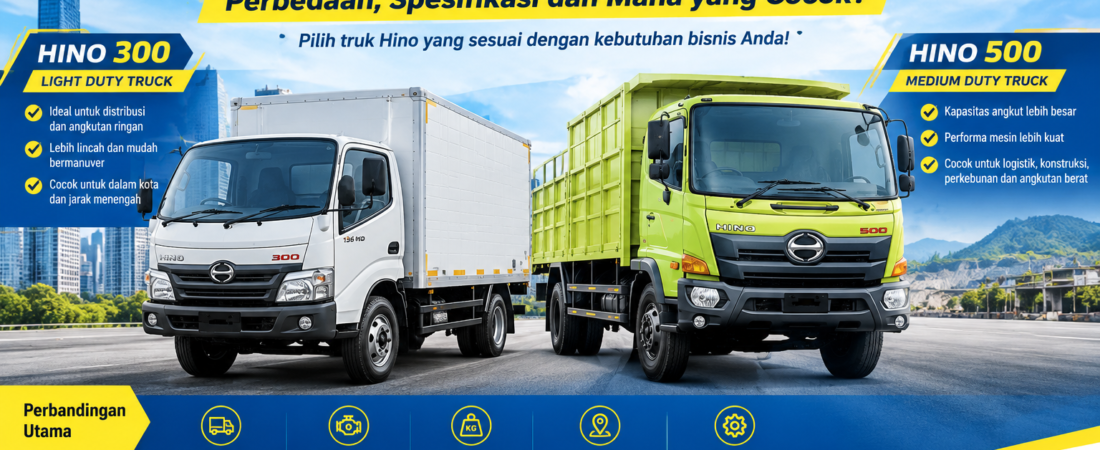 Hino 300 vs Hino 500: Perbedaan, Spesifikasi dan Mana yang Cocok?