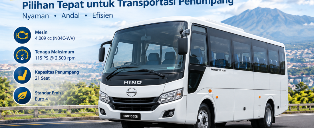 Hino 115 SDB: Harga Sasis, Spesifikasi & Kapasitas 21 Seat