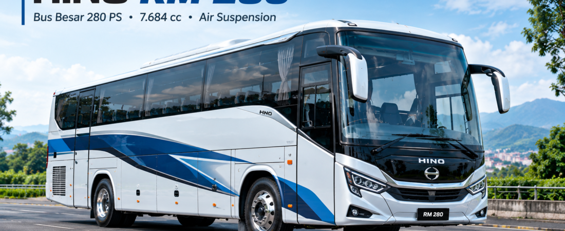 Bus Hino RM 280: Harga Sasis, Spesifikasi & Kapasitas Bus