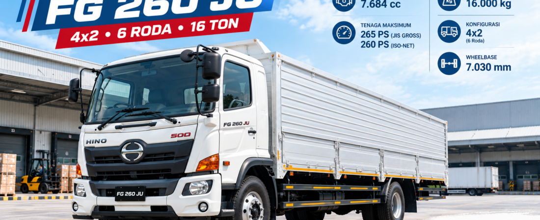 Hino FG 260 JU: Harga Sasis, Spesifikasi, Kapasitas Muatan & Simulasi Kredit