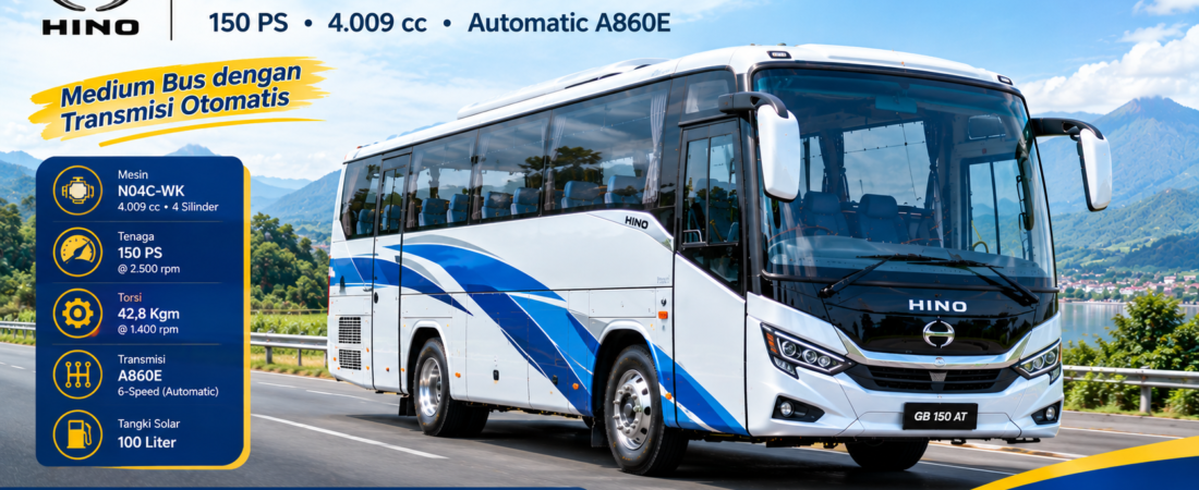 Hino Bus GB 150 AT: Harga Sasis, Spesifikasi, Kapasitas dan Kelebihan Bus Automatic