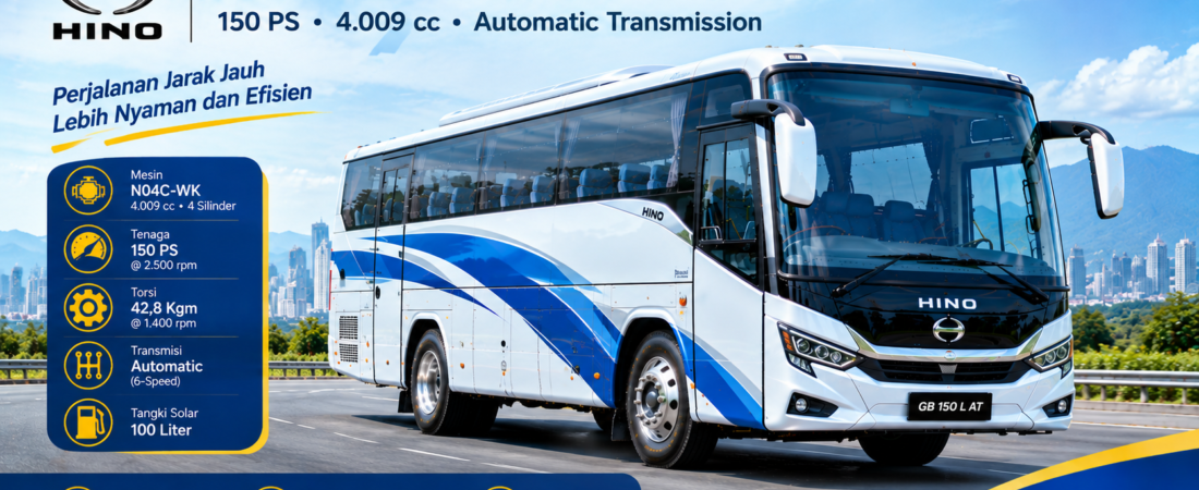 Hino GB 150 L AT: Harga Sasis, Spesifikasi & Kapasitas Bus 2026