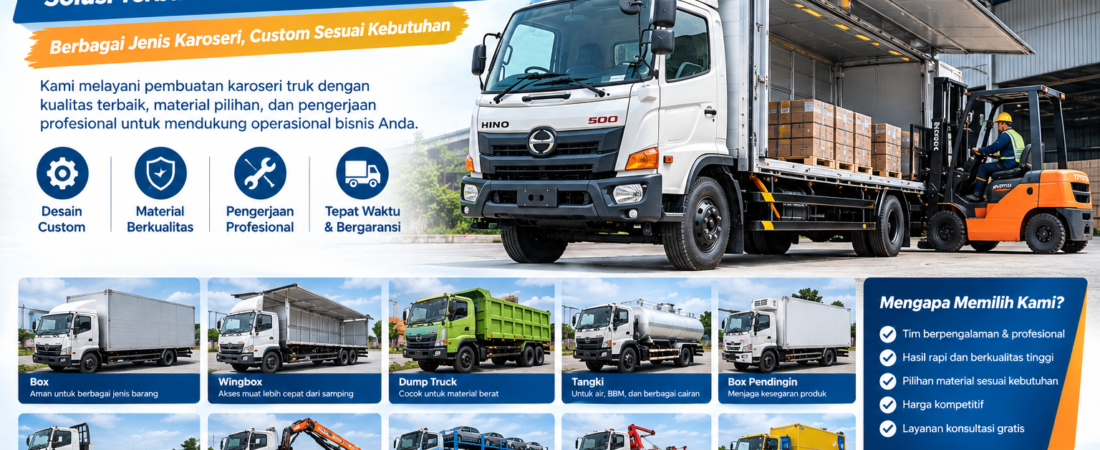 Jasa Karoseri Truk: Pembuatan Bak, Box, Dump, Wingbox & Custom